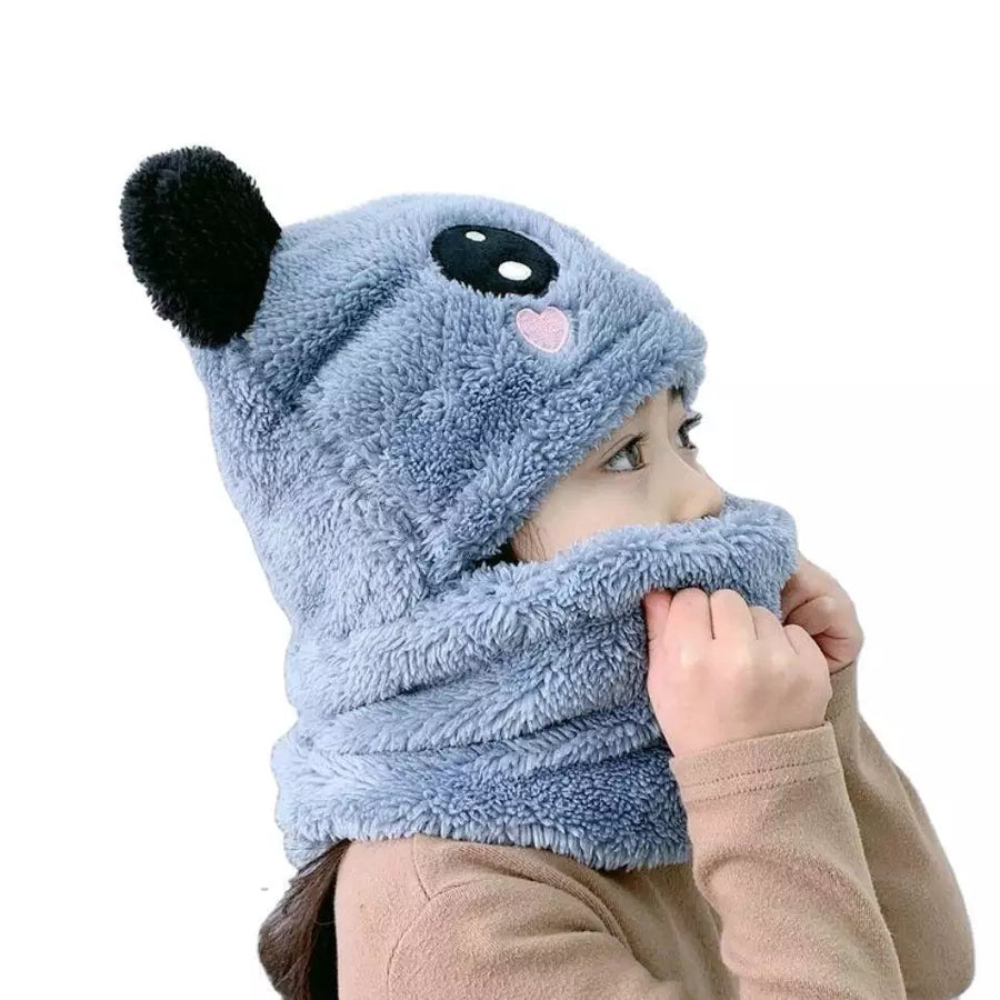 Winter Kids Hats Cute Cartoon Bear Ear Plush Caps Baby Hat
