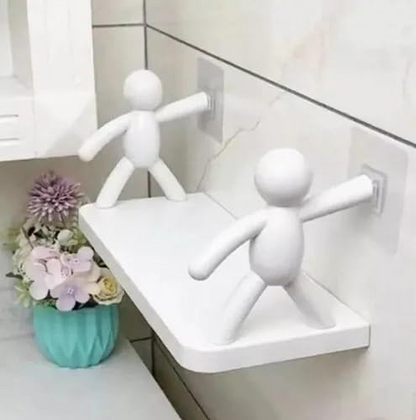 Human Buddy Shape Self Adhesive Wall Rack Holder