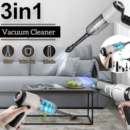 3-in-1 Rechargeable Vacuum Cleaner and Blower - Cleans up every corner of your Home and Car