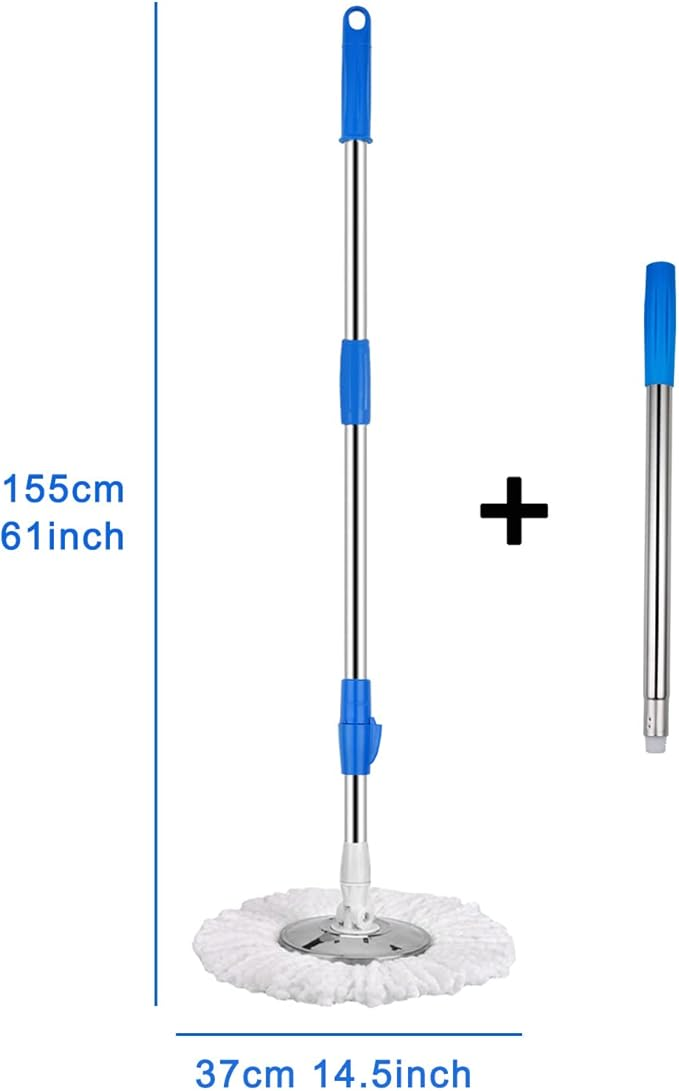 Spin Mop and Bucket Set 360 Spin Mop and Bucket Set with 2 Microfiber Mop Pads,Mop and Bucket System with