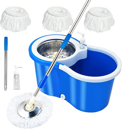 Spin Mop and Bucket Set 360 Spin Mop and Bucket Set with 2 Microfiber Mop Pads,Mop and Bucket System with