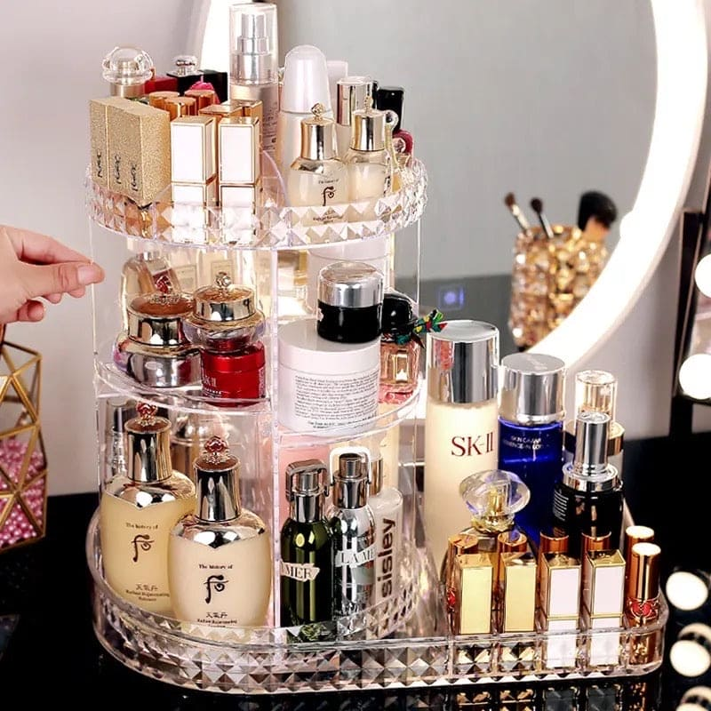 360 Degree Rotating Makeup Organizer,Jewelry Perfume Display Stand