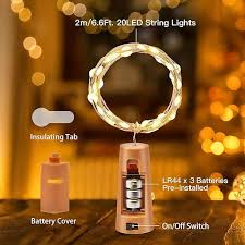2PCs 20LED 2M Bar LED Wine Bottle Cork String Lights