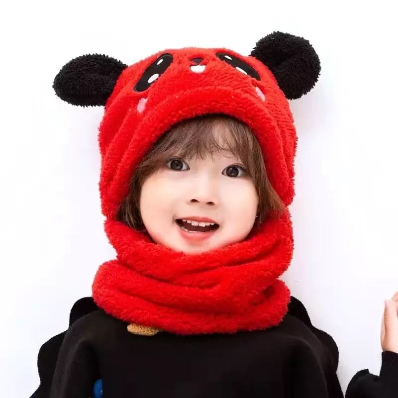 Winter Kids Hats Cute Cartoon Bear Ear Plush Caps Baby Hat